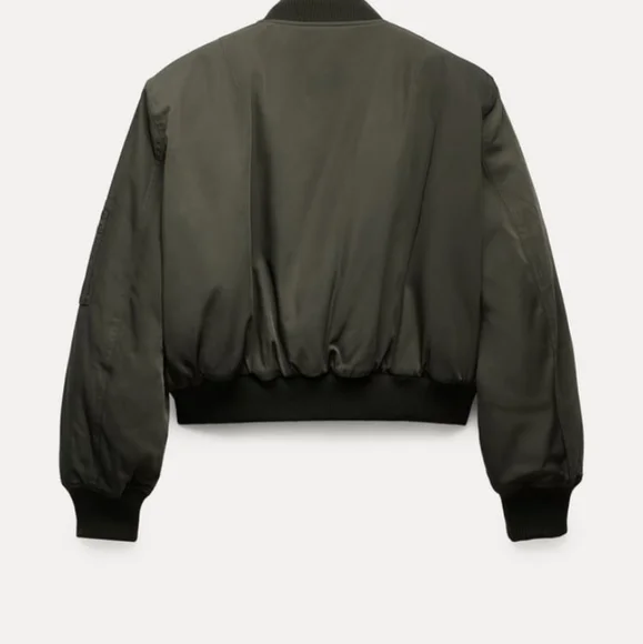 ZARA ZW COLLECTION Cropped Bomber Jacket - Picture 8 of 14